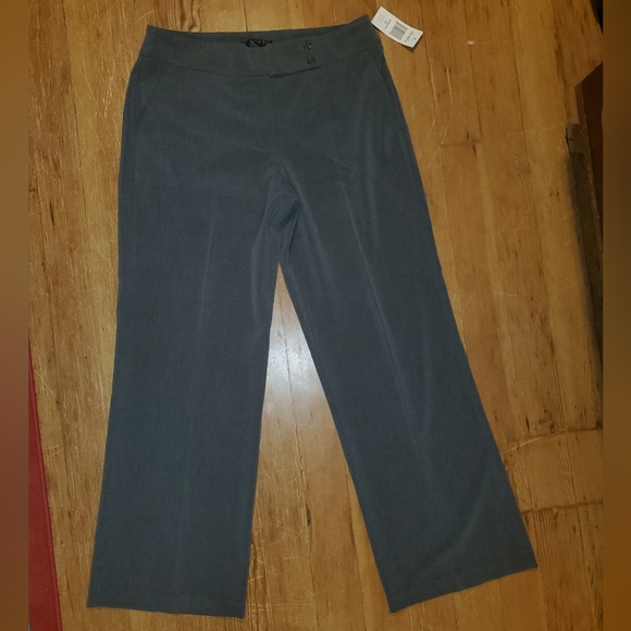 NWT Ninety Charcoal Straight Legged Dress Pants Size 12 Office Workwear Business - Picture 1 of 8